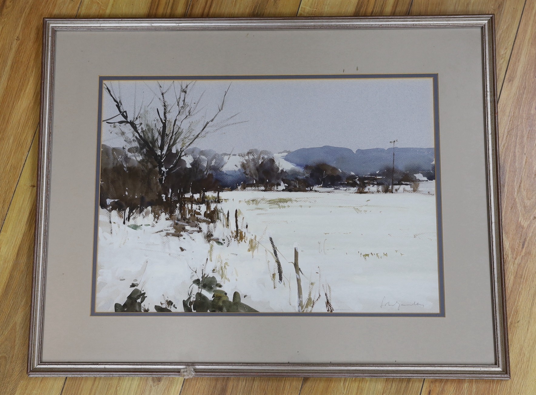 John Yardley (1933-), watercolour, Box Hill, signed in pencil, 34 x 48cm